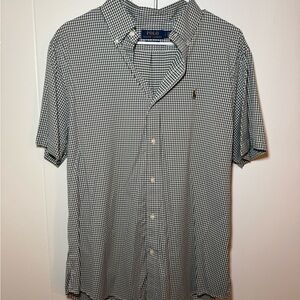 Ralph Lauren Olive and White Gingham Men's Shirt